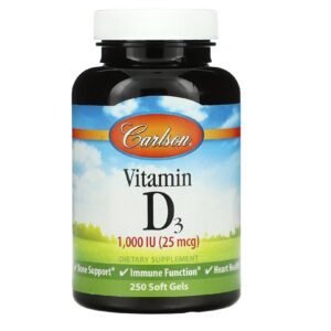Carlson Labs Vitamina D3 25 mcg (1000 IU) 250 Softgels